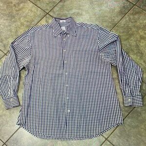 Peter Millar Blue and White Checkered Shirt